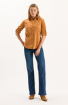 Addison Faux Suede Shirt - Leather Brown