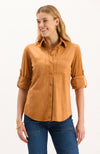 Addison Faux Suede Shirt - Leather Brown