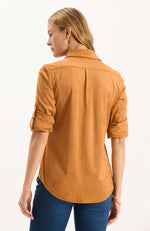 Addison Faux Suede Shirt - Leather Brown
