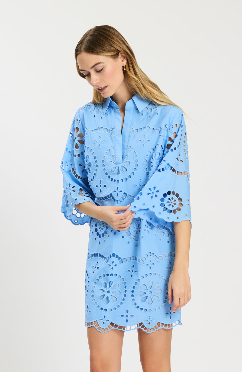 blue eyelet dress Penny Eyelet Dress