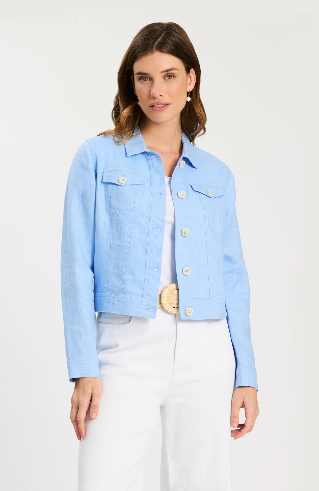 Corey Linen Jean Jacket - Vista Blue – tyler böe