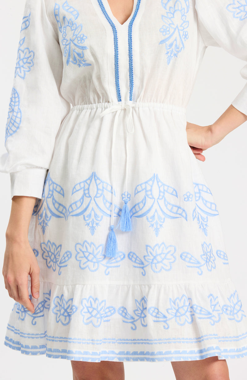 Rona Linen Embroidered Dress Rona Linen Embroidered Dress