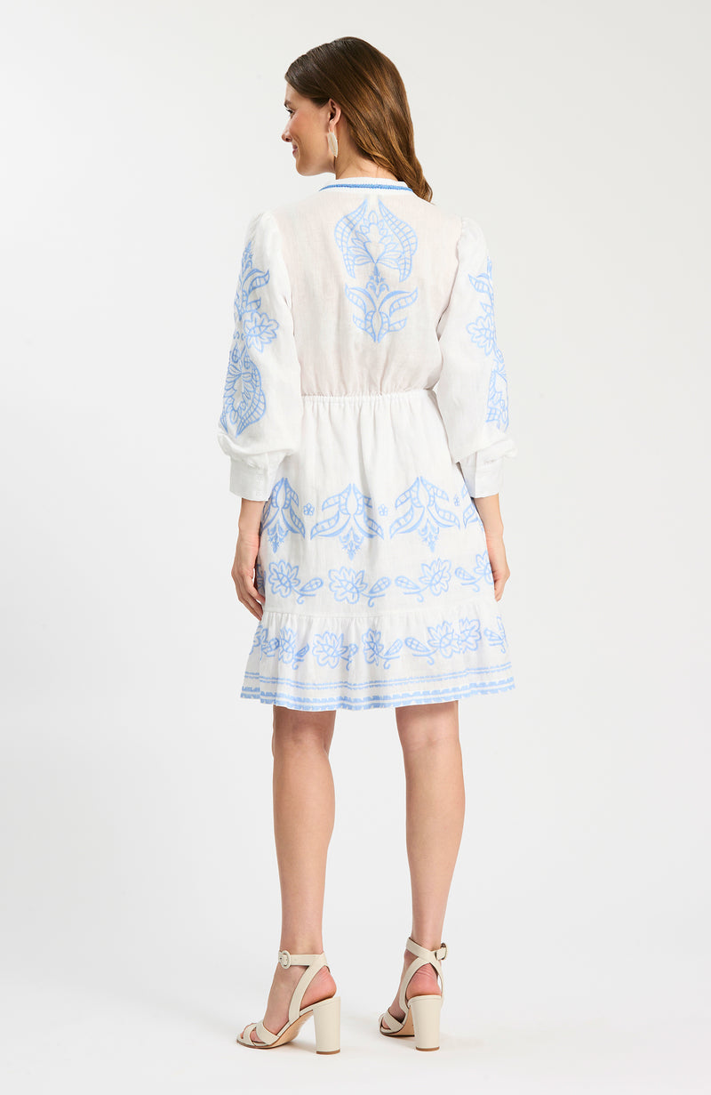 Rona Linen Embroidered Dress Rona Linen Embroidered Dress