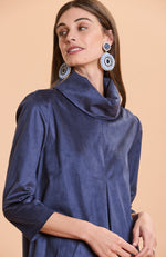 Kim Faux Suede Dress - Navy