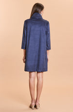 Kim Faux Suede Dress - Navy