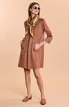 Kim Faux Suede Dress - Saddle