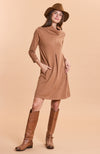 Kim Cotton Cashmere Dress - Deep Camel
