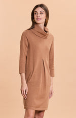 Kim Cotton Cashmere Dress - Deep Camel