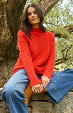 Gracie Cashmere Basketweave Sweater - Coralito