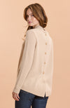 Cashmere Button Back Sweater - Almond