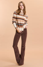 Jullian Striped Sweater - Brown Stripes