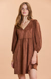 Eva Faux Suede Dress - Saddle