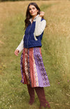 Fiona Silk Twill Pleated Skirt - Foulard Stack
