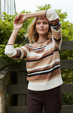 Jullian Striped Sweater - Brown Stripes
