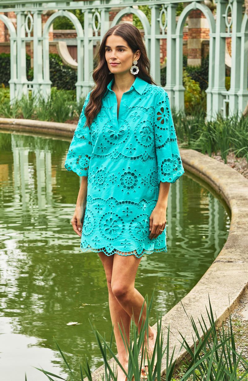 blue eyelet dress Penny Eyelet Dress