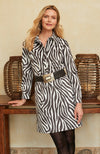 Ziva Faux Suede Dress - Zebra