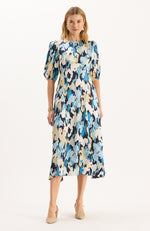 Frankie Silk Blue Clouds Dress - Blue Clouds