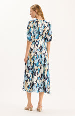 Frankie Silk Blue Clouds Dress - Blue Clouds