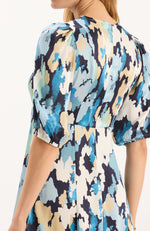 Frankie Silk Blue Clouds Dress - Blue Clouds