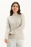 Gracie Cashmere Basketweave Sweater - Silver