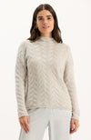 Gracie Cashmere Basketweave Sweater - Silver