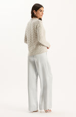 Gracie Cashmere Basketweave Sweater - Silver