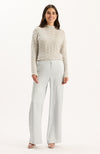 Gracie Cashmere Basketweave Sweater - Silver