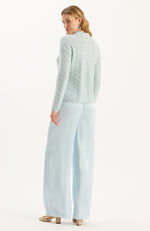 Gracie Cashmere Basketweave Sweater - Above the Clouds