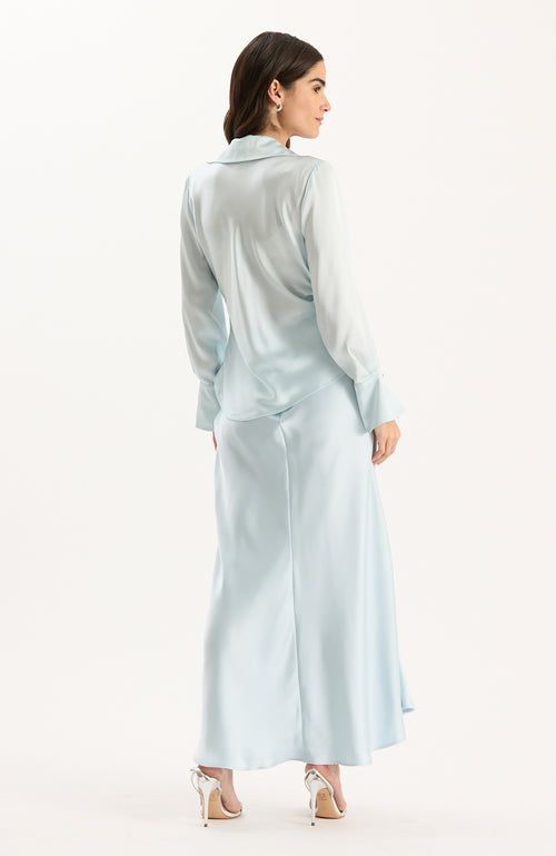 Edie Charmeuse Skirt - Above the Clouds