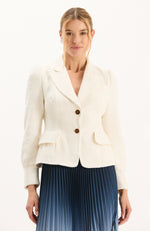 Gabriella Basketweave Jacket - Ivory