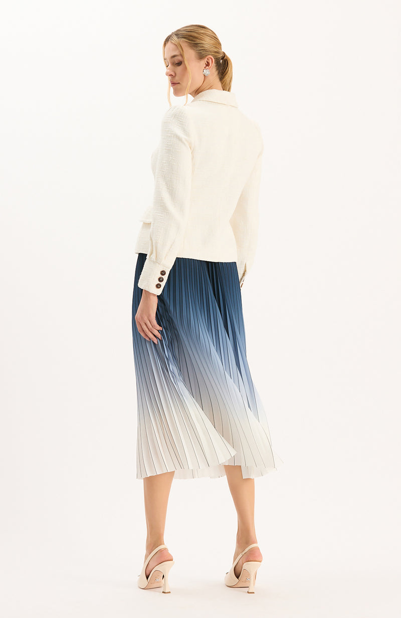 Cara Ombré Pleated Skirt - Blue Ombre