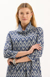 Kim Knit Dress - Blue Silver White Chevron