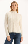 Gracie Cashmere Basketweave Sweater - Ivory