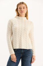 Gracie Cashmere Basketweave Sweater - Ivory