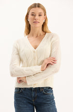 Cashmere Cable Cardigan - Ivory