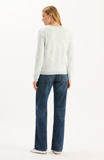 Conner Textured Leaves Sweater - Dream Blue