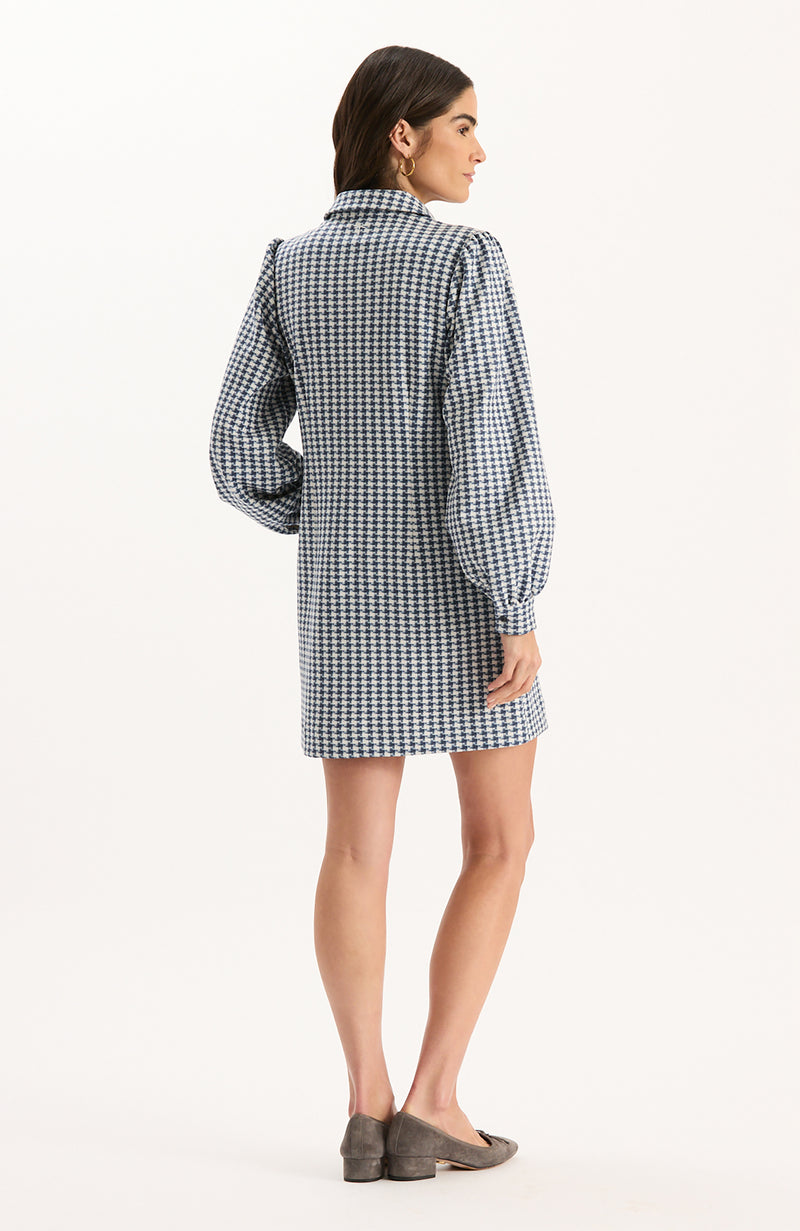 Melanie Knit Dress - Navy Houndstooth