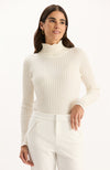 Cotton Cashmere Turtleneck - White