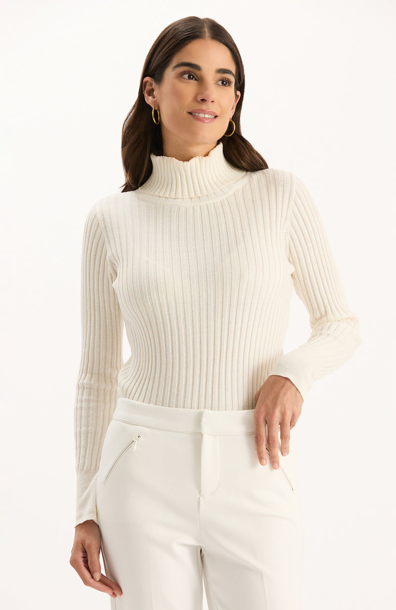Cotton Cashmere Turtleneck - White
