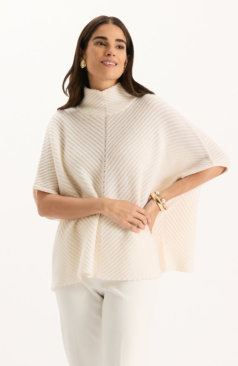 Lucia Cashmere Blend Capelet - Ivory