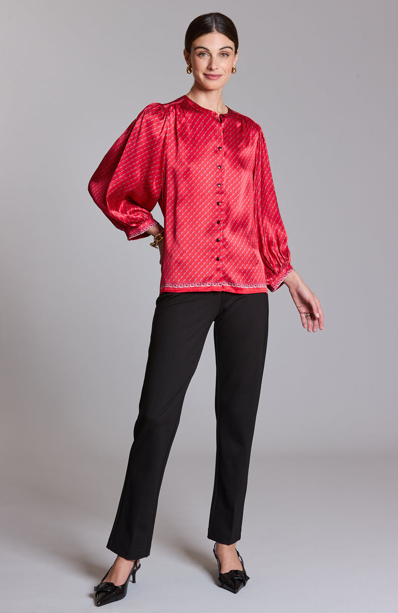 Carrie Charmeuse Foulard Top - Foulard