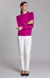 Cashmere Ruffle Neck Sweater - Berry