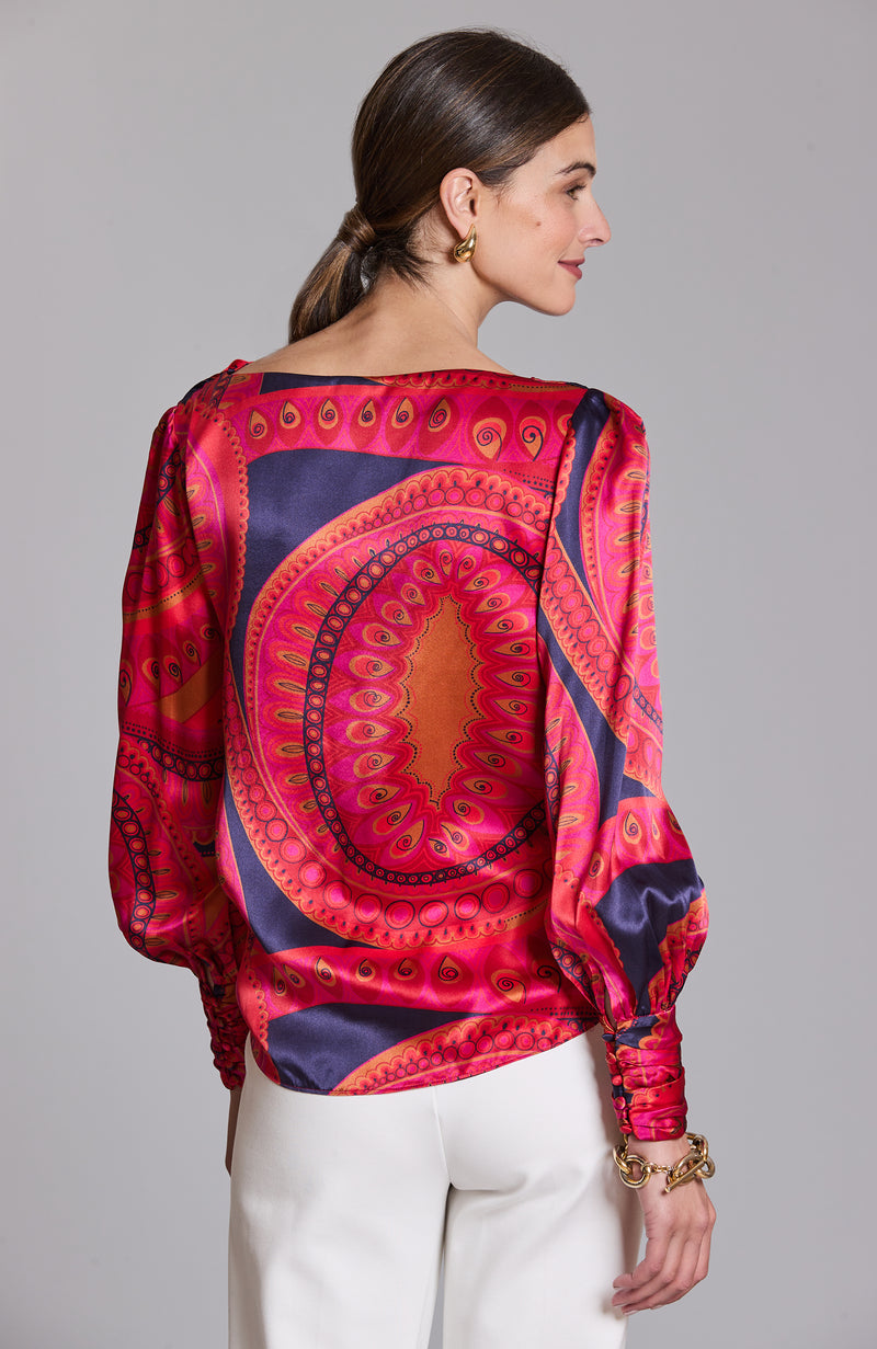 Olivia Charm Royal Paisley Top - Paisley