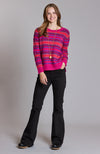 Fairisle Edged Crewneck Sweater - Flame