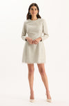 Jacquilyn Silver Pearl Overlay Dress - Silver
