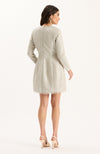 Jacquilyn Silver Pearl Overlay Dress - Silver