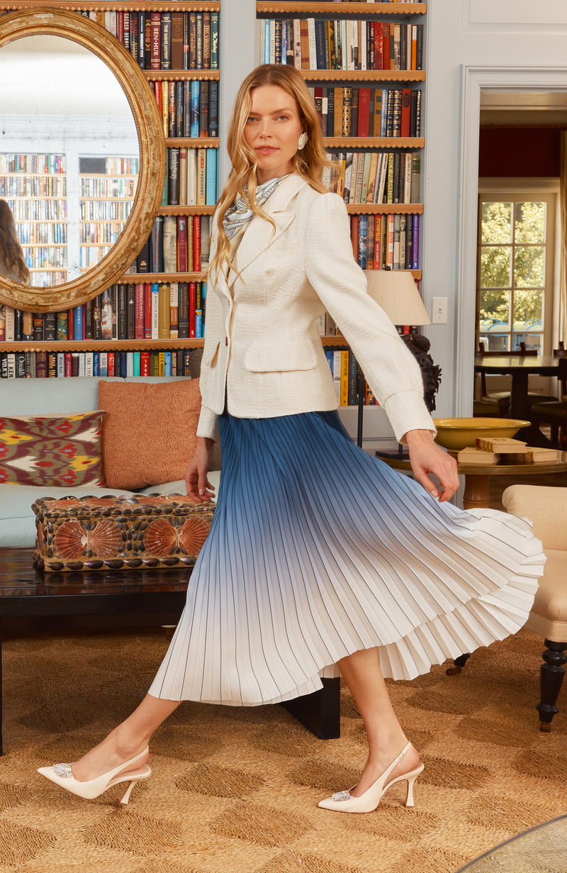 Cara Ombré Pleated Skirt - Blue Ombre