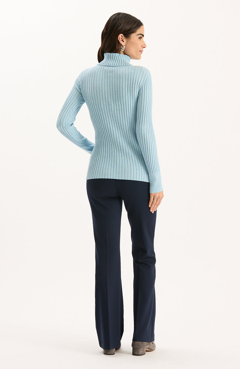 Cotton Cashmere Turtleneck - Dream Blue