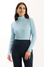 Cotton Cashmere Turtleneck - Dream Blue