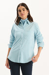 Addison Faux Suede Shirt - Dream Blue